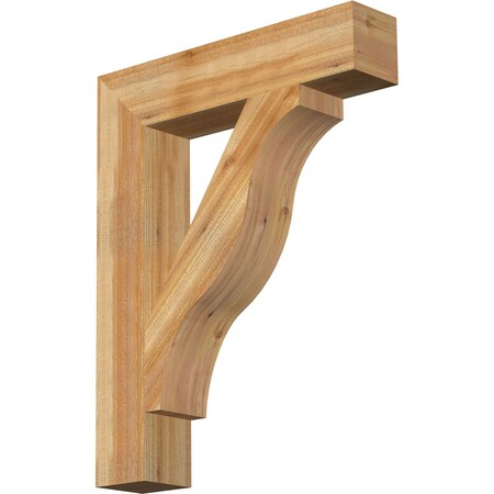 Ekena Millwork Funston Block Rough Sawn Bracket, Western Red Cedar, 6"W x 30"D x 38"H BKT06X30X38FST05RWR